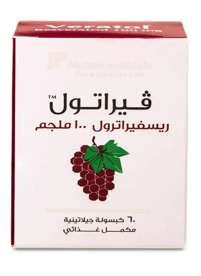 JP Neutraceuticals Veratol 100 mg 60 capsules  - Image 1