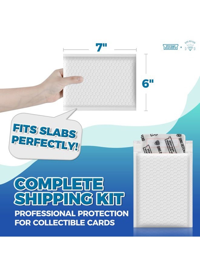 Storage Standard Ding Defend Card Shipping Kit Envelope Bubble Mailers - Includes 110 4'' x 6'' Semi-Transparent Small Padded Envelopes/Protectors, 55 Small Bubble Mailers, 240 Tape Seals for Collectible Cards & Slabs - Image 5