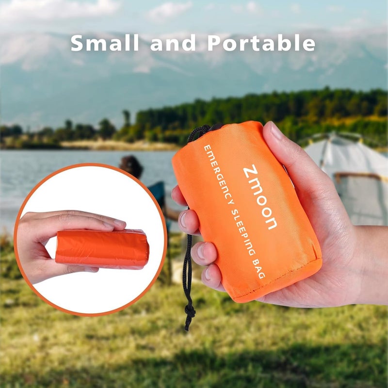 Zmoon Emergency Sleeping Bag Survival Bag, Portable Waterproof Thermal Bivy Sacks,Bivvy Bags,Camping Mylar Sleeping Bag Survival Gear Emergency Blankets Survival Shelter - Image 4