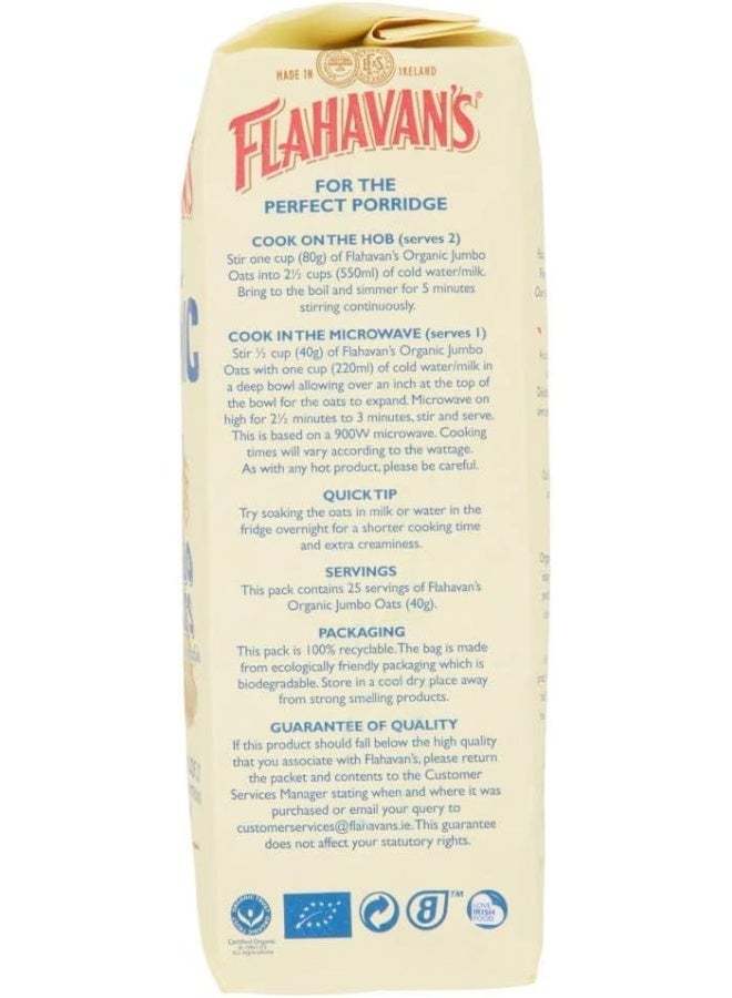 Flahavan's Organic Porridge Oats | 100% Wholegrain Rolled Oats | Trusted For Over 200 Years | Product of Ireland | 2.2 Lbs (1kg) - Image 5