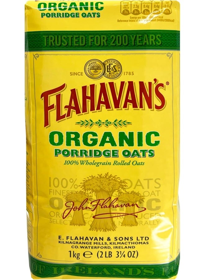 Flahavan's Organic Porridge Oats | 100% Wholegrain Rolled Oats | Trusted For Over 200 Years | Product of Ireland | 2.2 Lbs (1kg) - Image 3