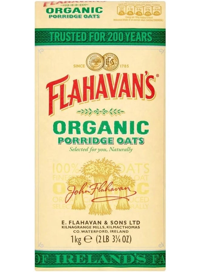 Flahavan's Organic Porridge Oats | 100% Wholegrain Rolled Oats | Trusted For Over 200 Years | Product of Ireland | 2.2 Lbs (1kg) - Image 1