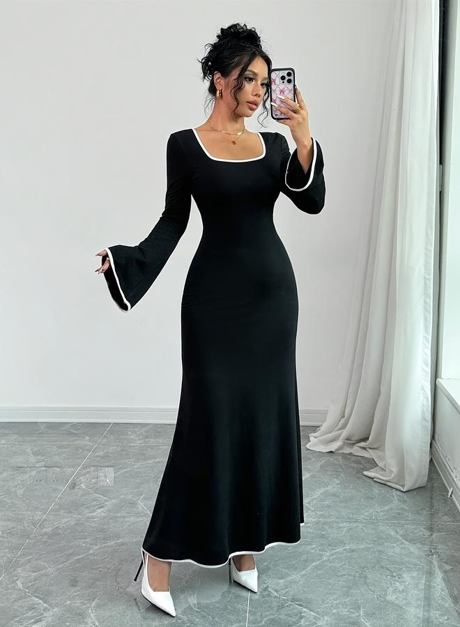Take Two Black Bell Sleeves Maxi Dress - Image 2