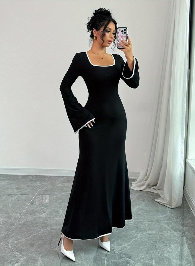 Take Two Black Bell Sleeves Maxi Dress - Image 1