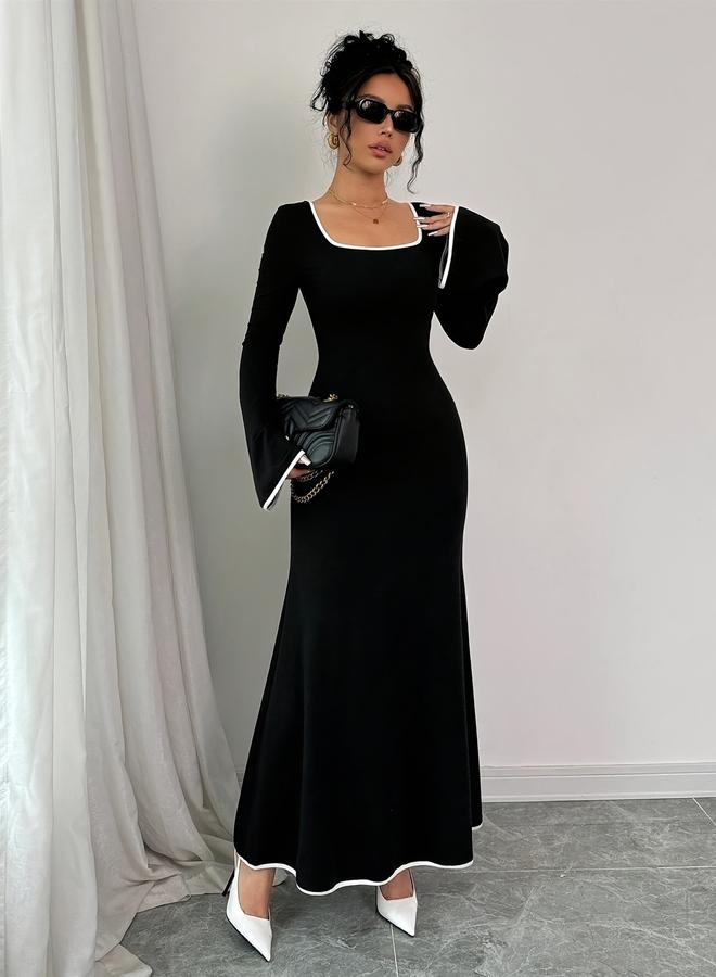 Take Two Black Bell Sleeves Maxi Dress - Image 4