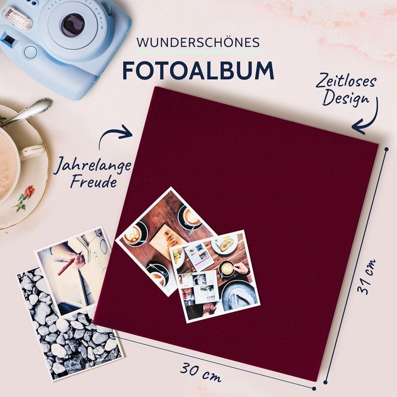 Goldbuch 31807 Summertime Trend Photo Album, 30 x 31 cm, Photo Book with 100 White Pages & Glassine Dividers, Linen Photo Album, Memory Album, Blackberry - Image 2