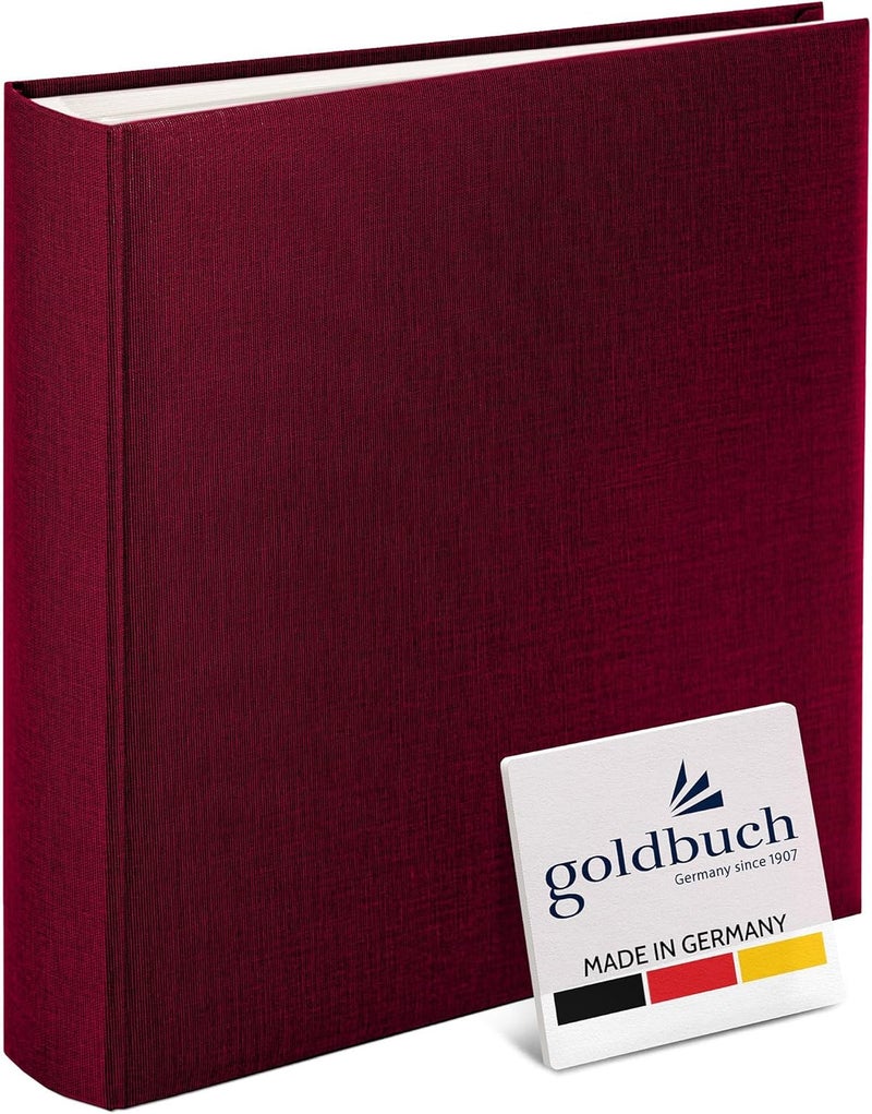 Goldbuch 31807 Summertime Trend Photo Album, 30 x 31 cm, Photo Book with 100 White Pages & Glassine Dividers, Linen Photo Album, Memory Album, Blackberry - Image 1