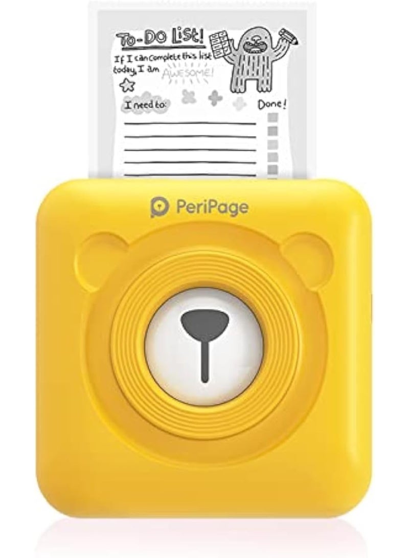PeriPage A6 304dpi Sticker Printer - Mini Thermal Printer, A6 Sticker Maker Machine, Portable Bluetooth Pocket Phone Printer for Anatomy Flashcards, Journal, Notes, Kids Gift, Receipts, Yellow - Image 1
