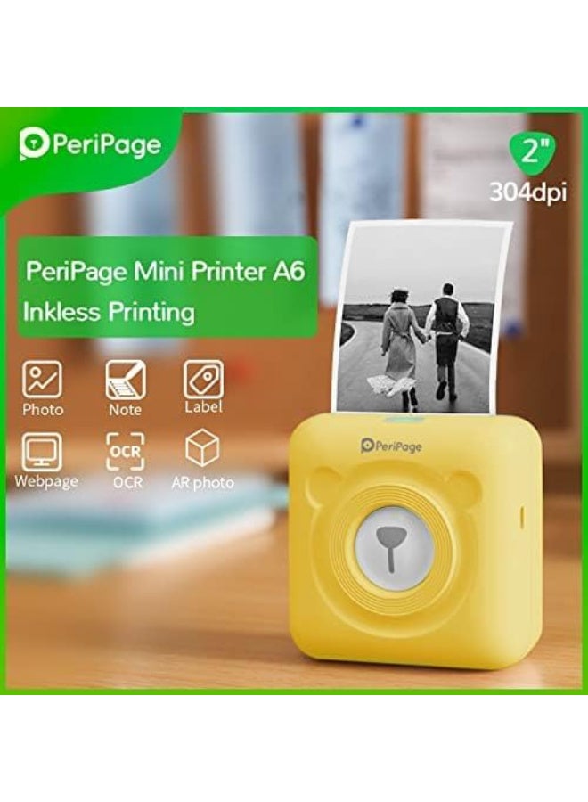 PeriPage A6 304dpi Sticker Printer - Mini Thermal Printer, A6 Sticker Maker Machine, Portable Bluetooth Pocket Phone Printer for Anatomy Flashcards, Journal, Notes, Kids Gift, Receipts, Yellow - Image 4