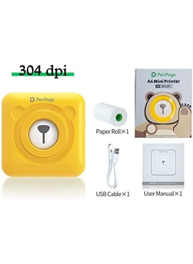 PeriPage A6 304dpi Sticker Printer - Mini Thermal Printer, A6 Sticker Maker Machine, Portable Bluetooth Pocket Phone Printer for Anatomy Flashcards, Journal, Notes, Kids Gift, Receipts, Yellow - Image 3