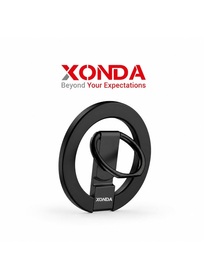 Xonda MagSafe Phone Grip Black - Easy to install, can be used with 3 fingers, supports wireless charging, works with most smartphones. - Image 1