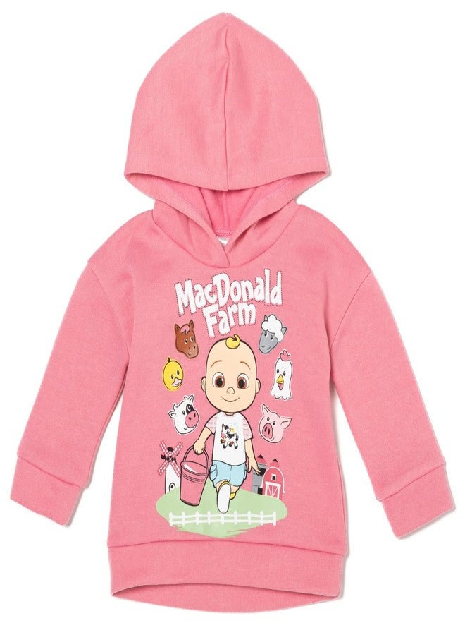 CoComelon JJ Infant Baby Girls Pullover Fleece Hoodie and Leggings Outfit Set Gray/Pink 24 Months - Image 2