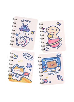 KASTWAVE Mini Animal Cartoon Pocket Notebook Small Notepad Journal 4 packs Spiral portable note book Blank Paper memo scratch pads Thick Lined with Inner A7  - Image 1
