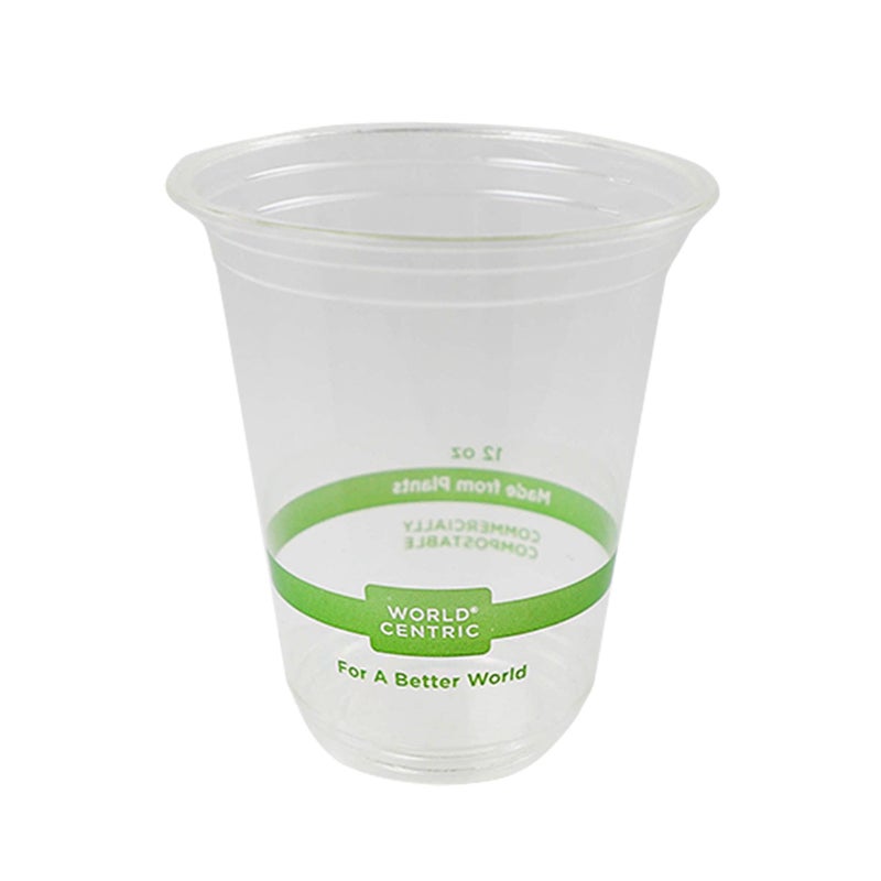 World Centric Compostable Cups 12 oz  Clear Cold Cups Made from Plants  200 Pack