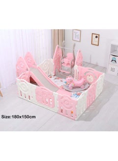 RBWTOYS RBW 5 in 1 Multi-function Playing Set, 5 In 1 Playpen & Fence,  Slide, Swing, Seesaw, Play Mat including All Kind of Kids Activities, Comfortable Slide for Baby Safety, Size:180x150x60cm  - Image 1