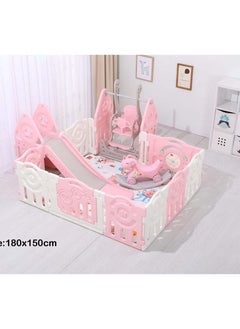 RBWTOYS RBW 5 in 1 Multi-function Playing Set, 5 In 1 Playpen & Fence,  Slide, Swing, Seesaw, Play Mat including All Kind of Kids Activities, Comfortable Slide for Baby Safety, Size:180x150x60cm  - Image 3