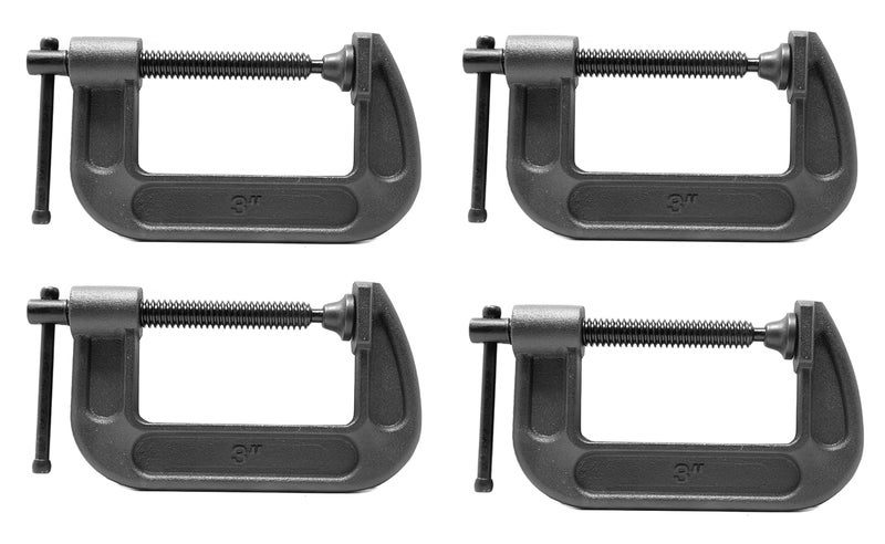 KROST 3 inch Industrial Heavy Duty G Clamp C Type Antirust Universal Clamping Tool for woodworking and DIY Maximum Opening size 75mm 4PCS - Image 1