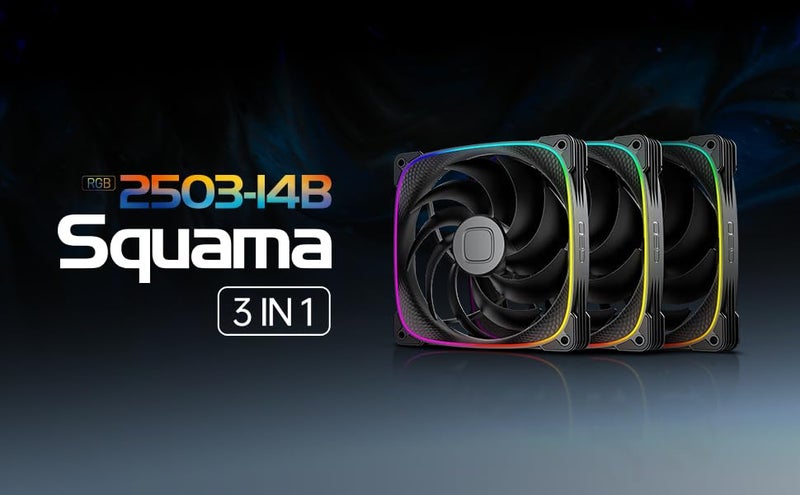 Geometricfuture Squama GEO-S2503B-14T 140mm ARGB PWM Case Fans (3-Pack) – Black Frame, 1600 RPM, 80 CFM, Hydraulic Bearing, Quiet 30dB, Motherboard Sync RGB - Image 2