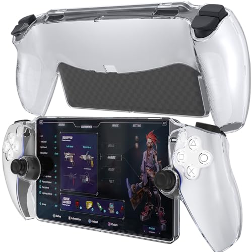 HEYSTOP Case for PlayStation 5 with Screen Protector Tempered Glass, PS5 Protective Case with Comfortable Ergonomic Grip, 6 Thumb Stick Caps (Clear) - Image 1
