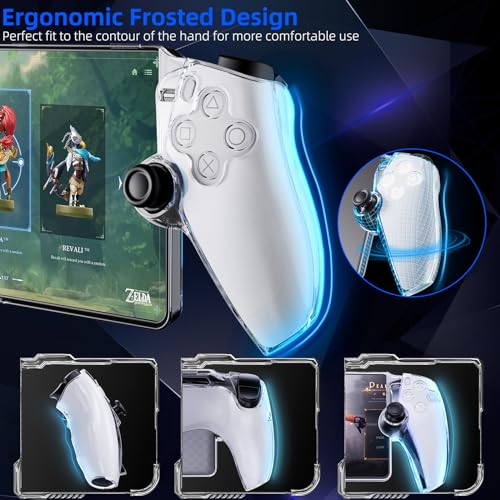 HEYSTOP Case for PlayStation 5 with Screen Protector Tempered Glass, PS5 Protective Case with Comfortable Ergonomic Grip, 6 Thumb Stick Caps (Clear) - Image 3