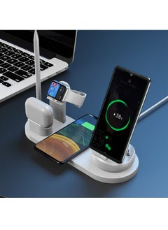 7 in 1 Wireless Charger for Apple Watch/Pencil/Headphone/iPhone 15 pro max/14/13/Samsung S20/S10,Charging Dock Station for Other Qi Phones