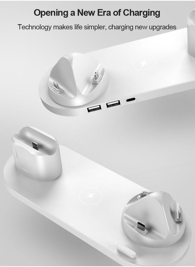 Glanfen - 7 in 1 Wireless Charger for Apple Watch/Pencil/Headphone/iPhone 15 pro max/14/13/Samsung S20/S10,Charging Dock Station for Other Qi Phones - Image 1