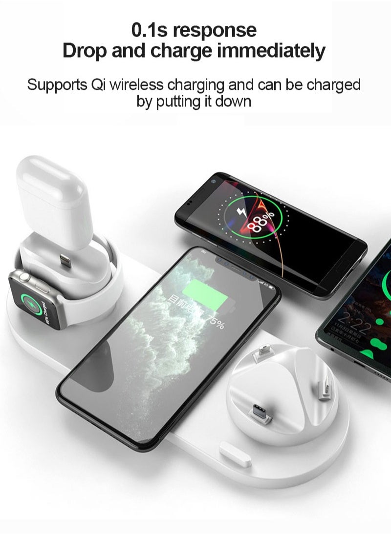 Glanfen - 7 in 1 Wireless Charger for Apple Watch/Pencil/Headphone/iPhone 15 pro max/14/13/Samsung S20/S10,Charging Dock Station for Other Qi Phones - Image 1