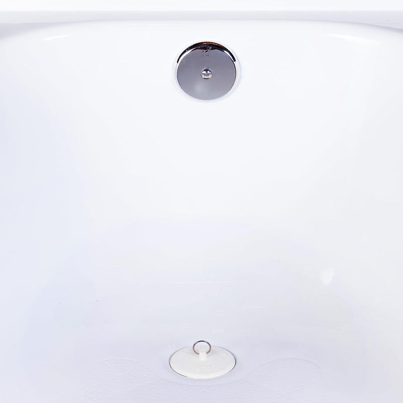 Plumb Pak PP22004 Stopper with Plated Ring for Use with All Laundry and Bath Tubs with 112 to 2 in Drains  White