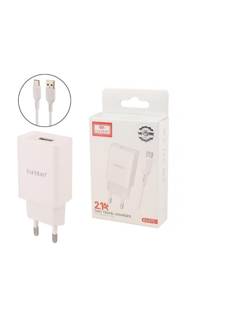 Earldom Charger with Cable ES-EU27 USB-C 10.5W 1 m – White - Image 4