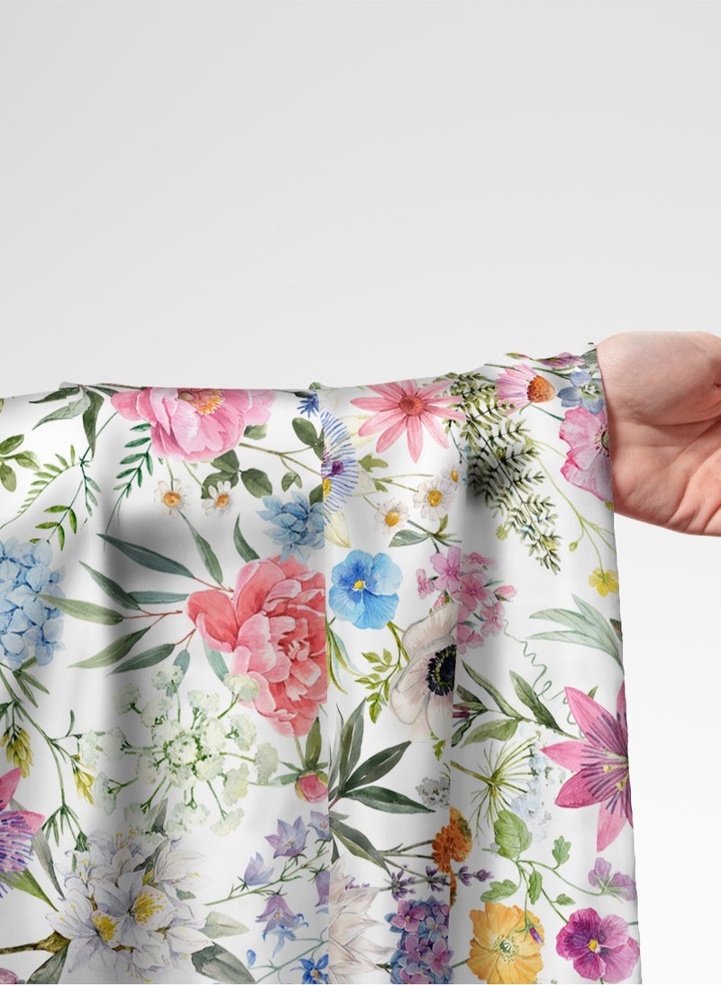 فيلاتو Ø¬Ù„Ø§Ø¨ÙŠØ© Ù…Ø®ÙˆÙŠØ± Ù…Ù† Ù‚Ù…Ø§Ø´ Ø­Ø±ÙŠØ± Ø§Ù„Ù„ÙŠÙ„ Ø¹Ø±Ø§Ù…Ù†ÙŠ Ø¨Ø§Ù„ÙŠØ§Ø±Ø¯Ø©ØŒ Ù†Ù‚Ø´Ø© Ø²Ù‡ÙˆØ± ÙˆØ±Ø¯ÙŠØ© Ø®Ø¶Ø±Ø§Ø¡ØŒ Ø®ÙŠØ§Ø·Ø© 58 Ø¨ÙˆØµØ© Ø¹Ø±Ø¶ - Image 1