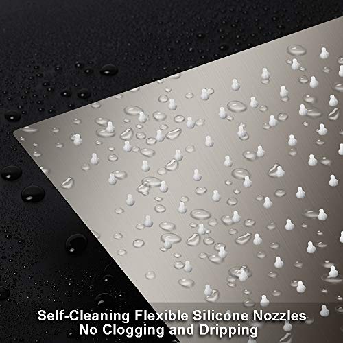 PinWin 12 Inch Square Rain Showerhead with 11 Inch Adjustable Extension Arm,Large Stainless Steel High Pressure Shower Head,Ultra Thin Rainfall Bath Shower with Easy to Clean and Install-Brushed Nickel - Image 3