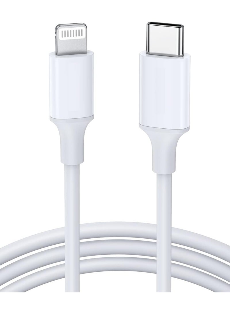 كيبل USB-C الى لايتنينج (1 متر) متوافق مع كيبل لايتنينج للشحن السريع الآمن لجوالات الايفون، خفيف، عملي ومحمول