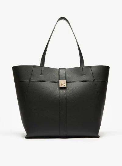 Flora Bella By Shoexpress Women's Solid Tote Bag with Handles and Zip Closure
