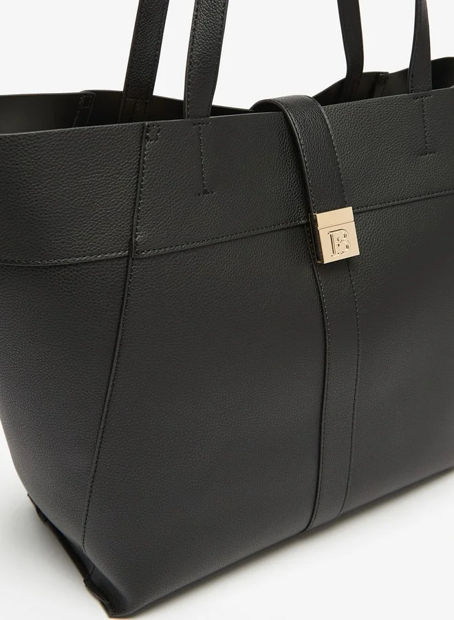 Flora Bella By Shoexpress Women's Solid Tote Bag with Handles and Zip Closure