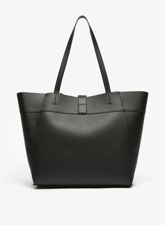 Flora Bella By Shoexpress Women's Solid Tote Bag with Handles and Zip Closure
