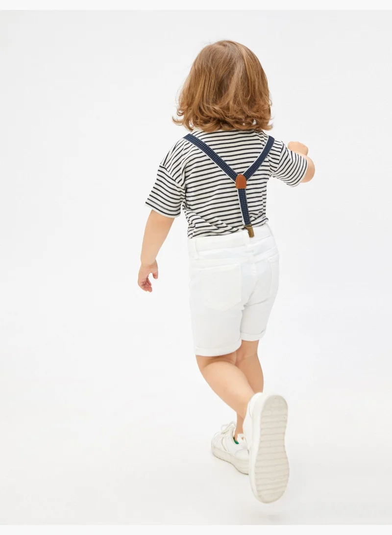 KOTON Jean Shorts with Suspender Cotton