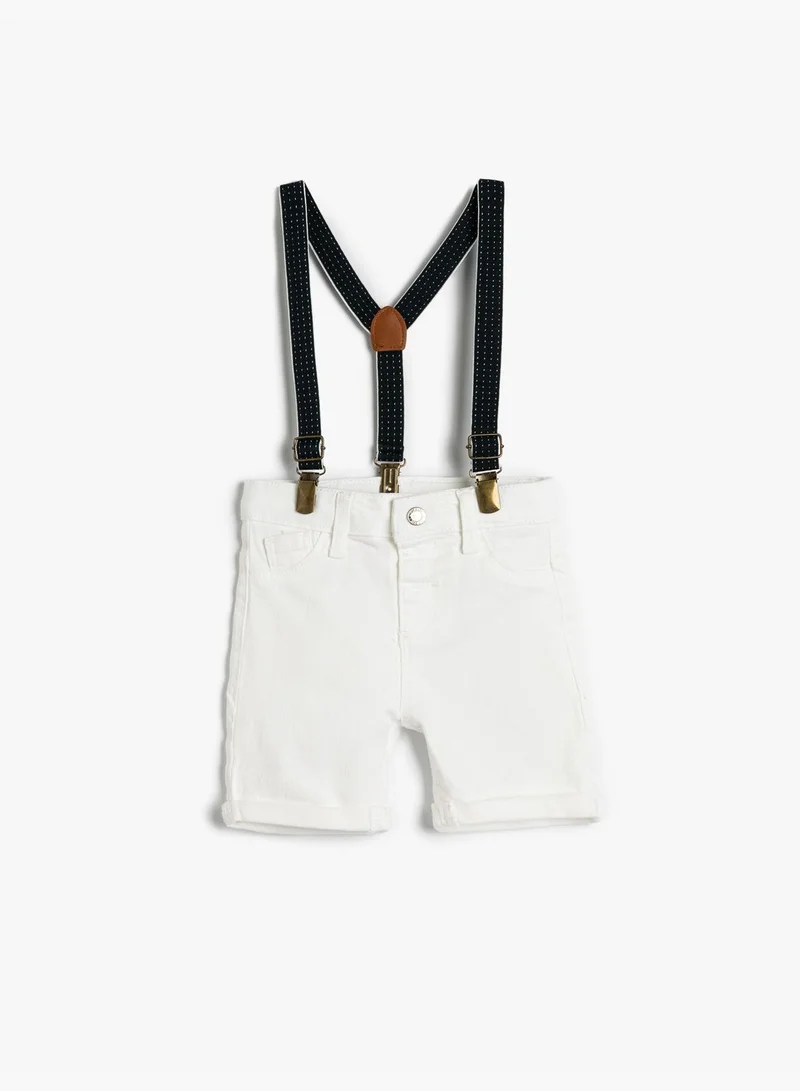 KOTON Jean Shorts with Suspender Cotton