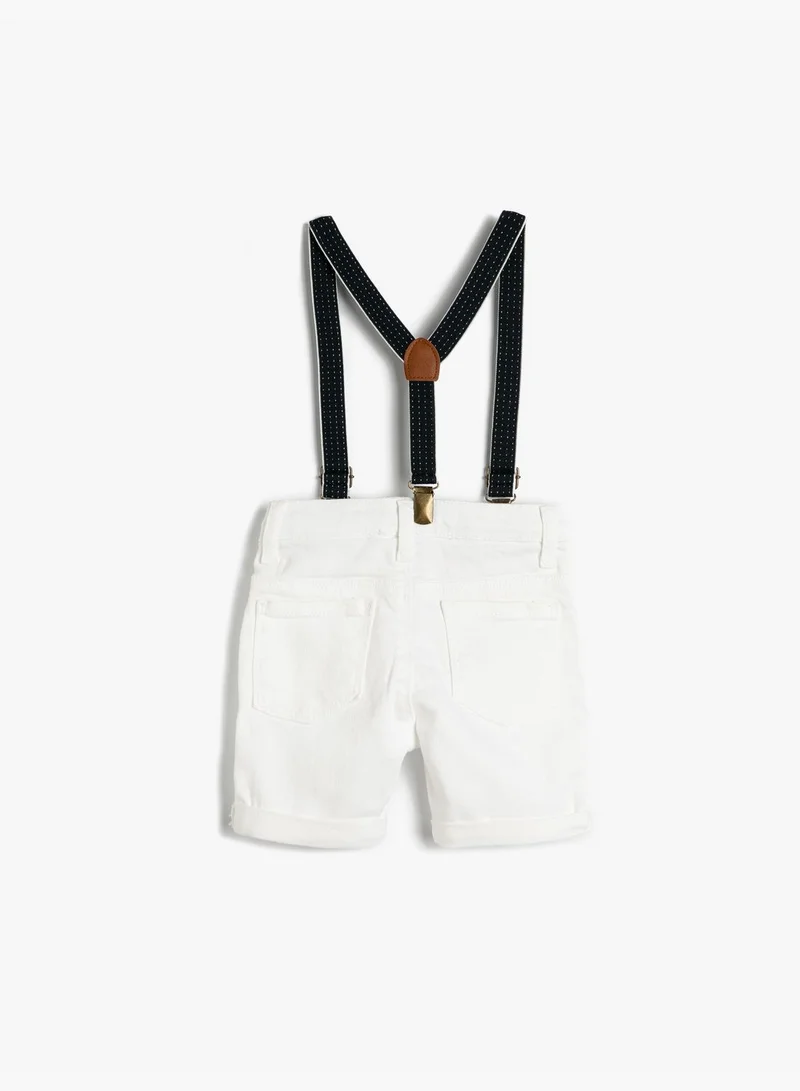 KOTON Jean Shorts with Suspender Cotton