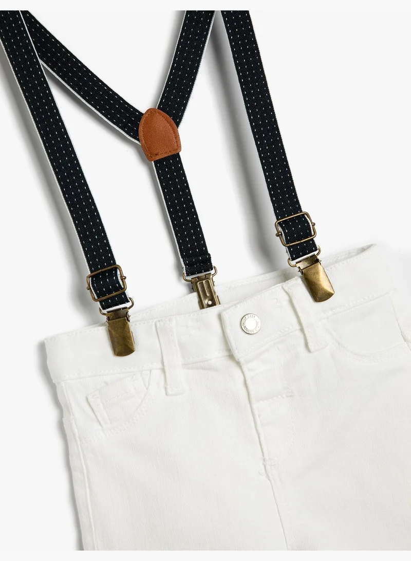 KOTON Jean Shorts with Suspender Cotton