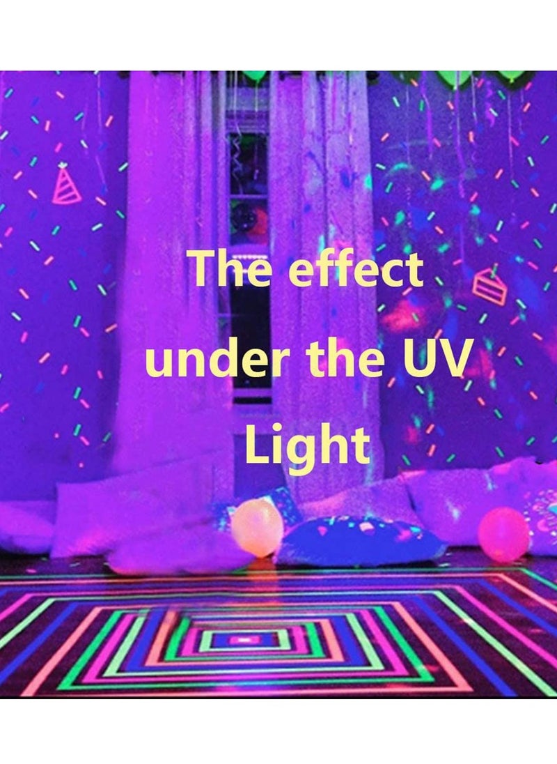 Generic Fluorescent UV Reactive Neon Adhesive Tape for Crafting, Party Decorations, and Whiteboard Art (6 Pack)  - Image 2