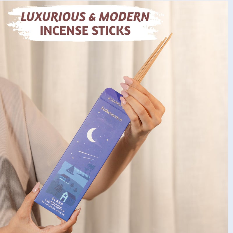Folkulture Incense Stick For Home | Pack Of 75 (8"") Non Toxic Insence-Sticks For Meditation With 45 Mins Burn Time | Organic Insence  Lavender Inscents-Sticks | Chamomile Inscent Stick For Gifts - Image 5