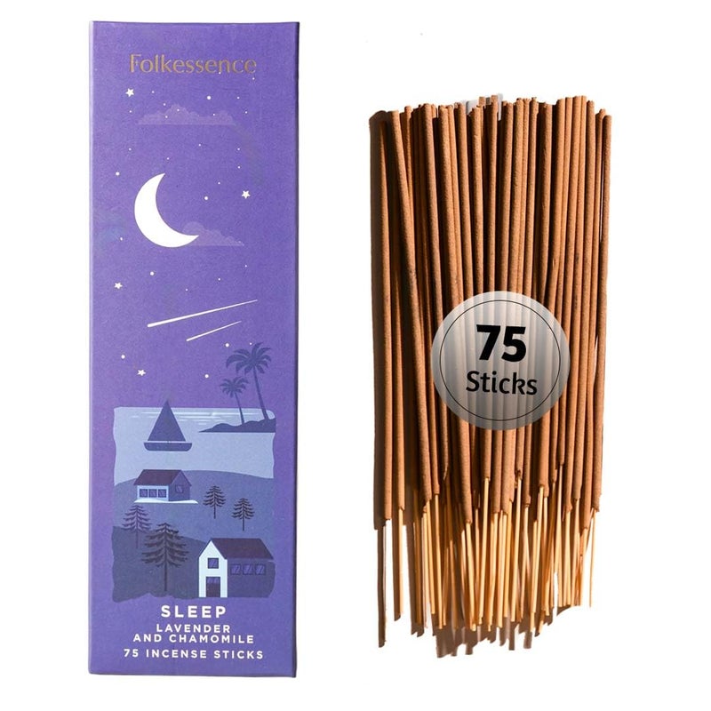 Folkulture Incense Stick For Home | Pack Of 75 (8"") Non Toxic Insence-Sticks For Meditation With 45 Mins Burn Time | Organic Insence  Lavender Inscents-Sticks | Chamomile Inscent Stick For Gifts - Image 1