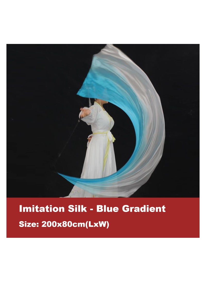 سيوسي 4 Sets Belly Dance Colorful Veil Poi Scarf Poi Streamer with Poi Balls Silk Poi for Stage Props, Youth Silk Ribbon Dancer Wand,  Juggling Play Silk Streamer with Rods - Image 4