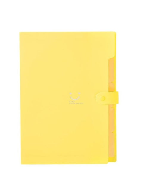 A4 Paper Expanding File Folder 5 Pockets Cute Folders Yellow
