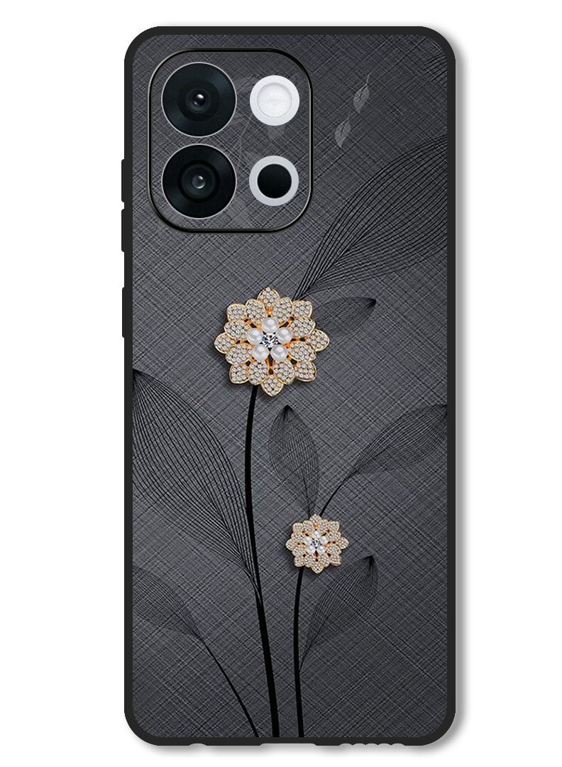 Theodor Case Compatible with OnePlus 13T 6.32 Inch Protection Shockproof Bumper Cover Diamond Flowers - Image 1