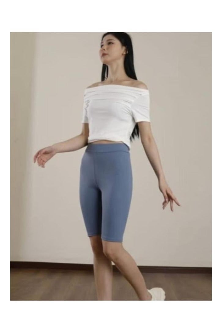 No brands شورت نسائي بدون خياطة بطول الركبة، بنطال ضيق للمشي وتمارين اليوغا وأكتيفيوير KU403 - Image 1