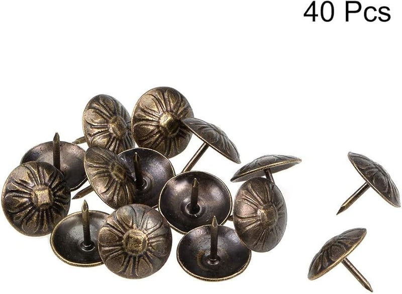 مسامير تنجيد برونزية عتيقة 16 مم 40 قطعة دبابيس دفع أثاث رأس سرير أريكة - Image 2