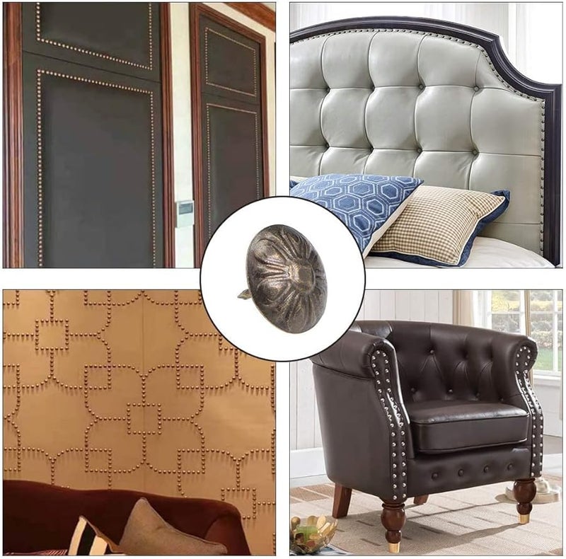 مسامير تنجيد برونزية عتيقة 16 مم 40 قطعة دبابيس دفع أثاث رأس سرير أريكة - Image 3