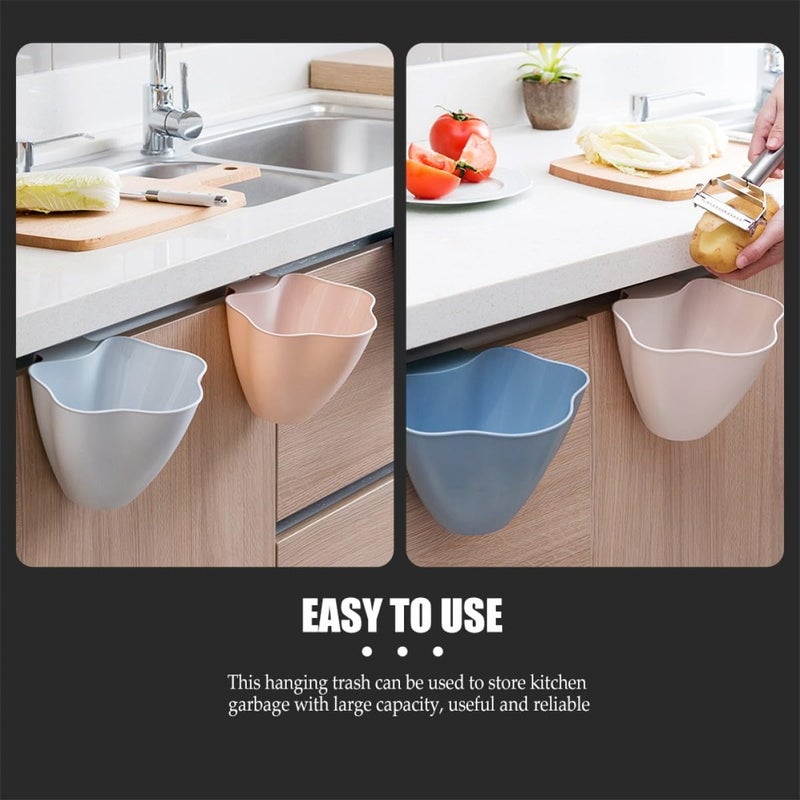 3pcs Hanging Trash Cans Kitchen Garbage Bin Mini Wall-Mounted Multi-Purpose Waste Bins with Folding Design for Home Organization and Kitchen Use - Image 5