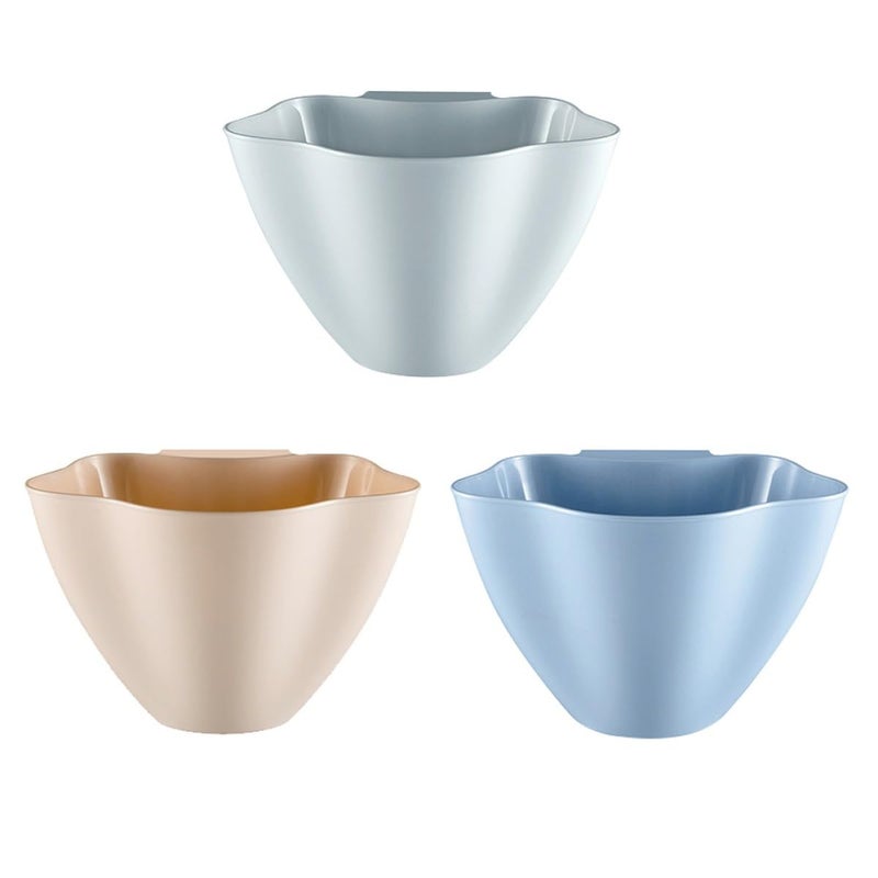 3pcs Hanging Trash Cans Kitchen Garbage Bin Mini Wall-Mounted Multi-Purpose Waste Bins with Folding Design for Home Organization and Kitchen Use - Image 1